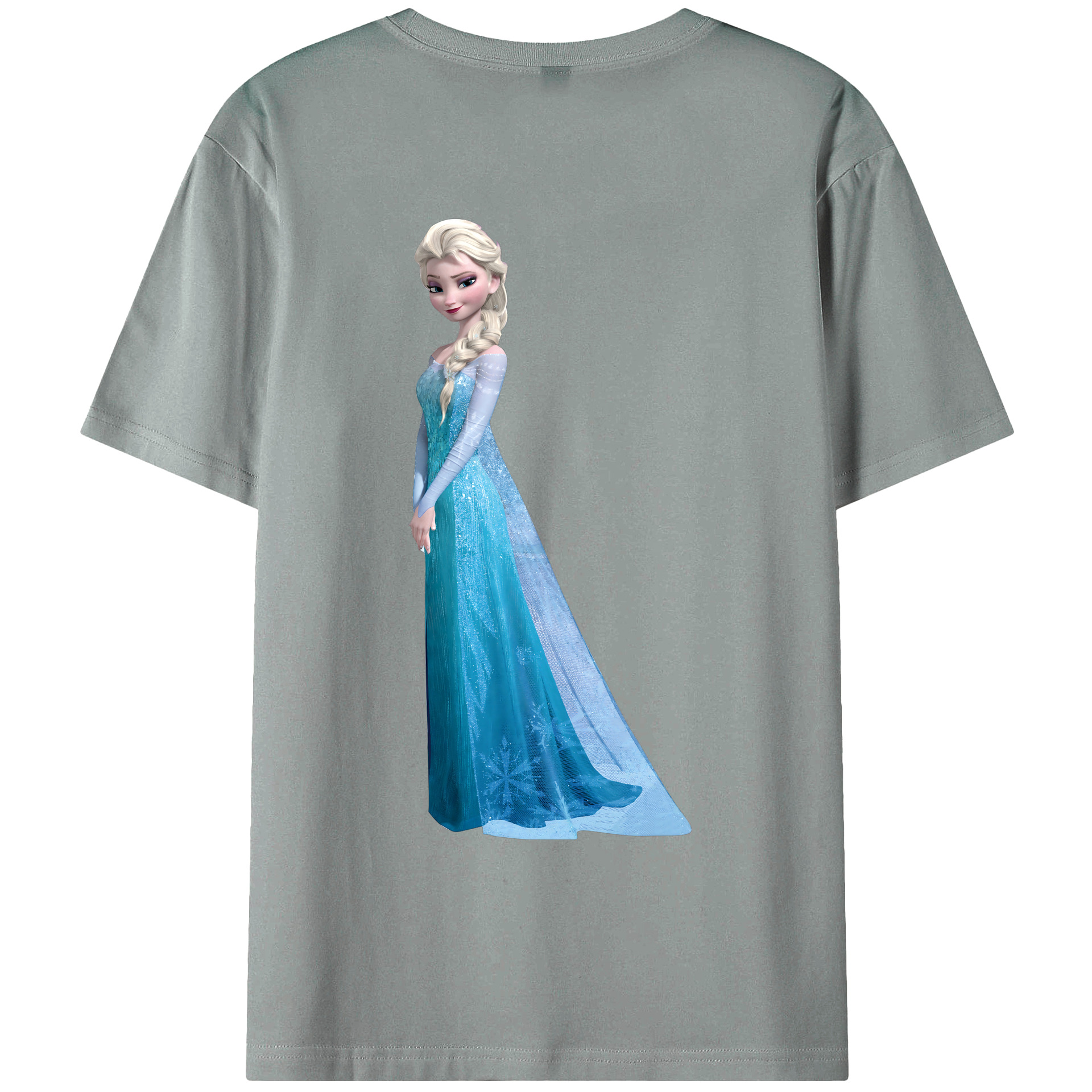 （画像用） アナと雪の女王 アンナ エルサ Frozen Anna Elsa 綿100％ メンズ半袖Tシャツ（バックプリント） 通気性